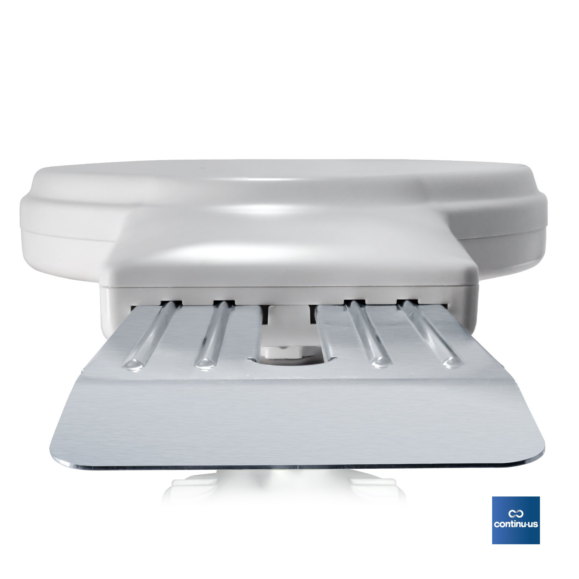 CONTINU.US Omni-Directional Amplified RV TV Antenna | CA-1500W, Digital TV 360° Reception, 55 Mile Range, Power Amplified Recreational Vehicle HD Caravan Antenna. Portable, Compact & Waterproof. White