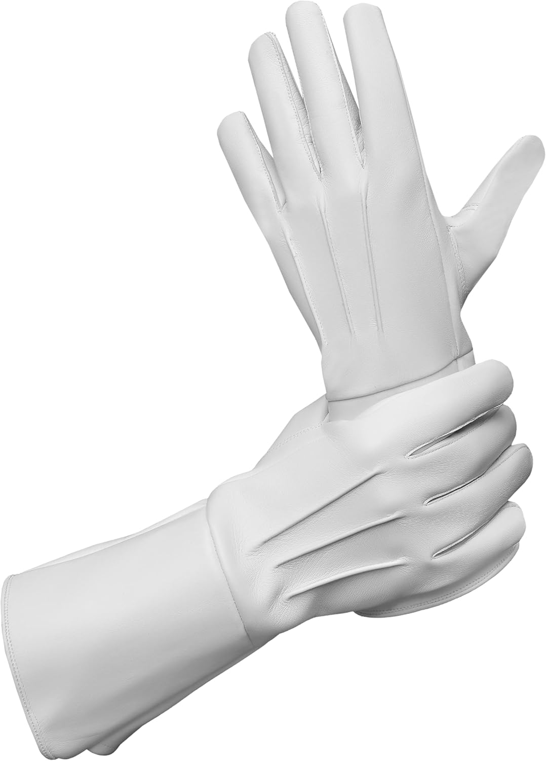 Men's Long Leather Gloves Medieval Renaissance Cosplay Swordsman Steampunk Unlined Leather Gauntlets