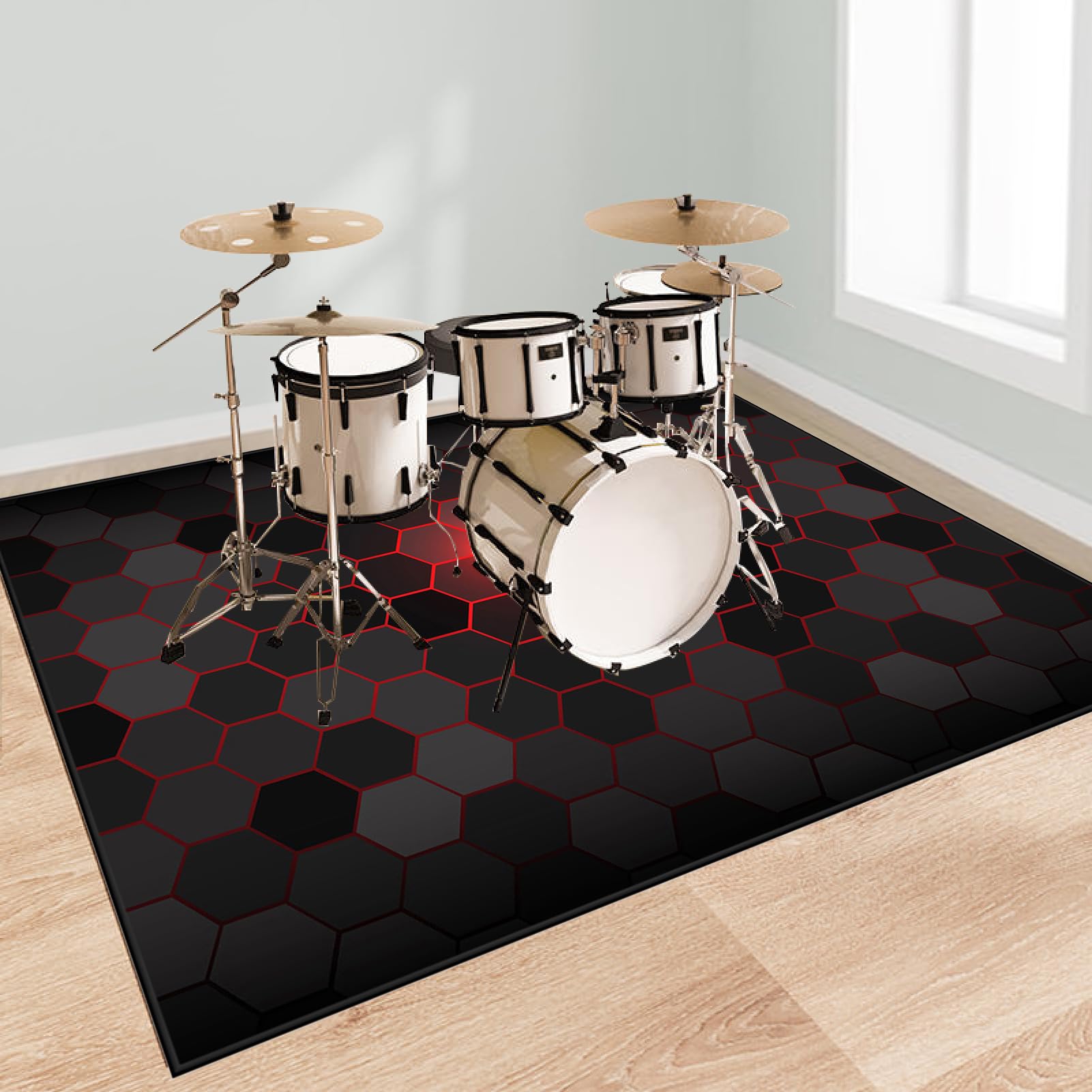 140 x 120 cm Alfombra Bateria Alfombrillas Insonorizada Antideslizantes Alfombra de Tambor Kit de Batería de Jazz Electrónico Rectangular Profesional para Caja de Bombo Y Otros Instrumentos Musi