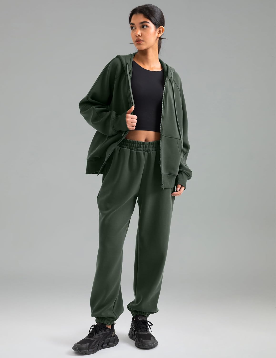 Colorfulkoala Velvra Modal Fleece Lined Joggers for Women - High Waisted Thermal Winter Sweatpants Pants with Pockets - Image 4