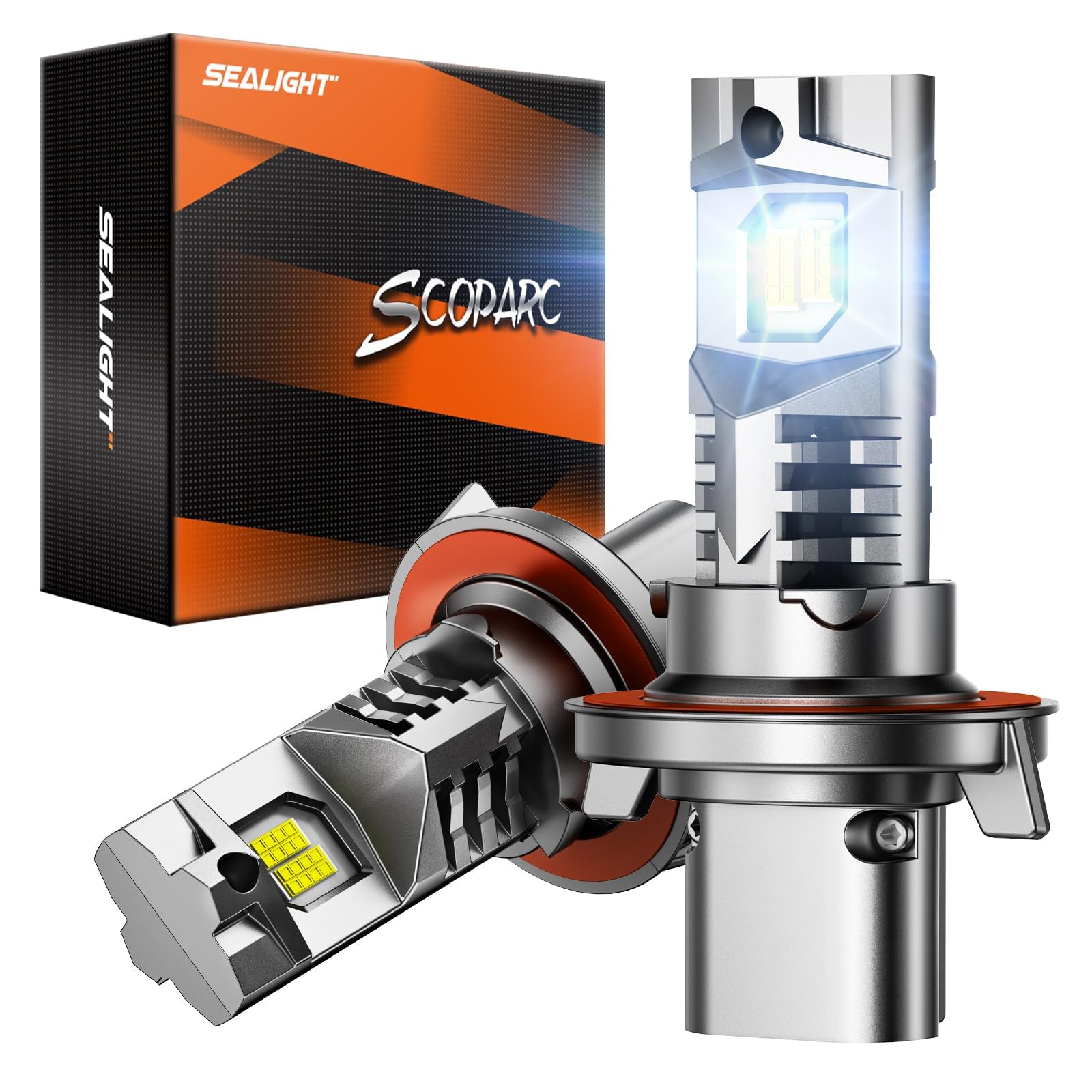 SEALIGHT 9008/H13 Fog Lamps 80,000LM for ATVs &amp; Powersports, 2026 Version, 9×Brightness S7S Series Wireless H13 Fog Bulbs 1:1 Real Size 10 Years Lifespan- Pack of 2