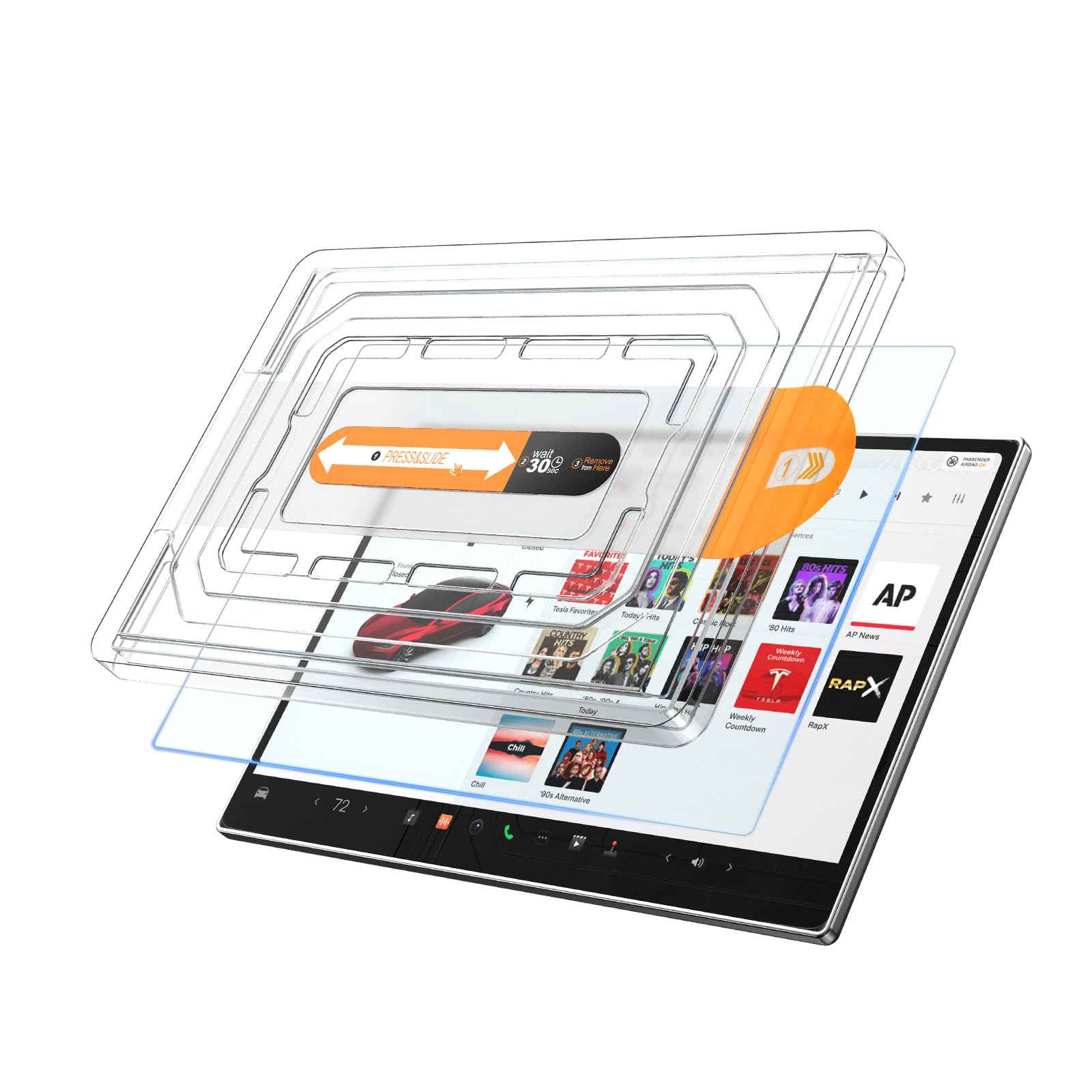 CDEFG Compatible con 2025 2026 Nuevo Tesla Model Y Juniper Navigation Protector de Pantalla de Cristal Templado QHD 16 pulgadas resistente a los arañazos GPS 9H Protector de pantalla Auto Navi