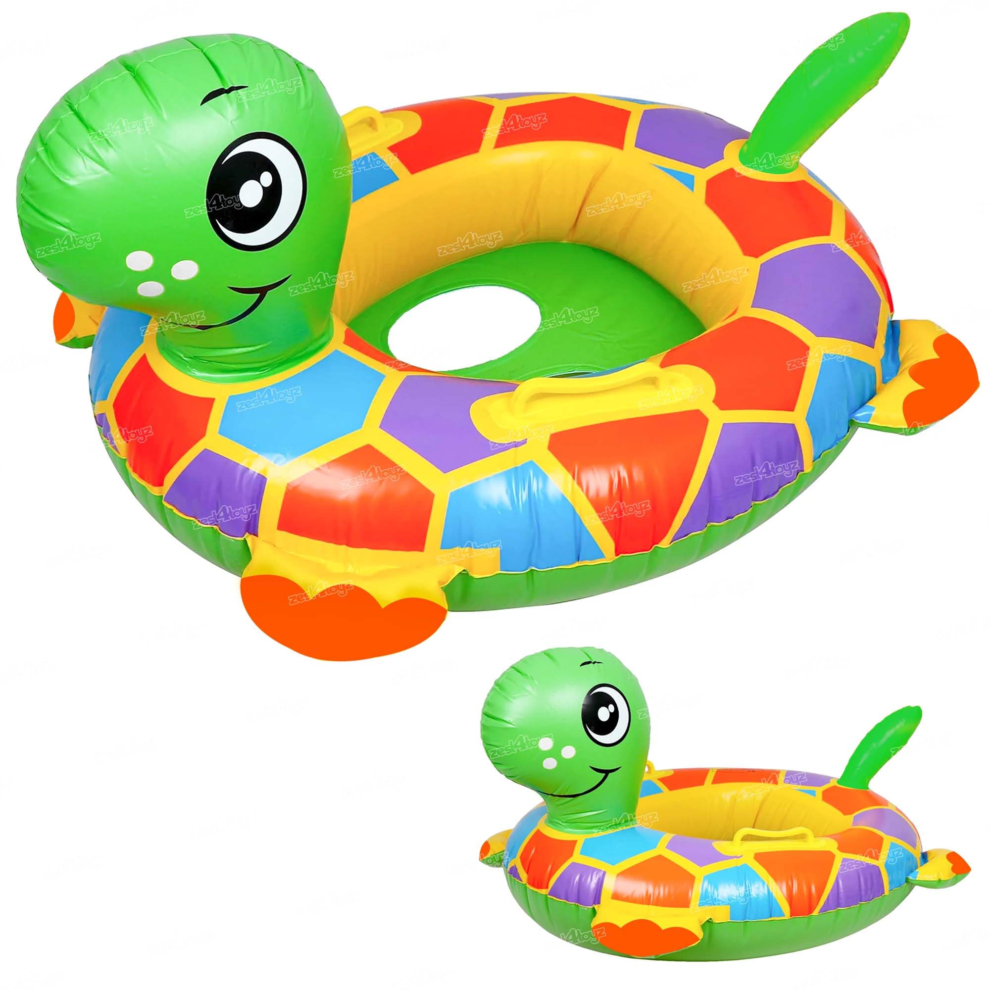 Pool Party Swimming Rings for Kids Inflatable Ring Tortoise Swim Learning Float Tube for 3+ Years Girls and Boys (Green)