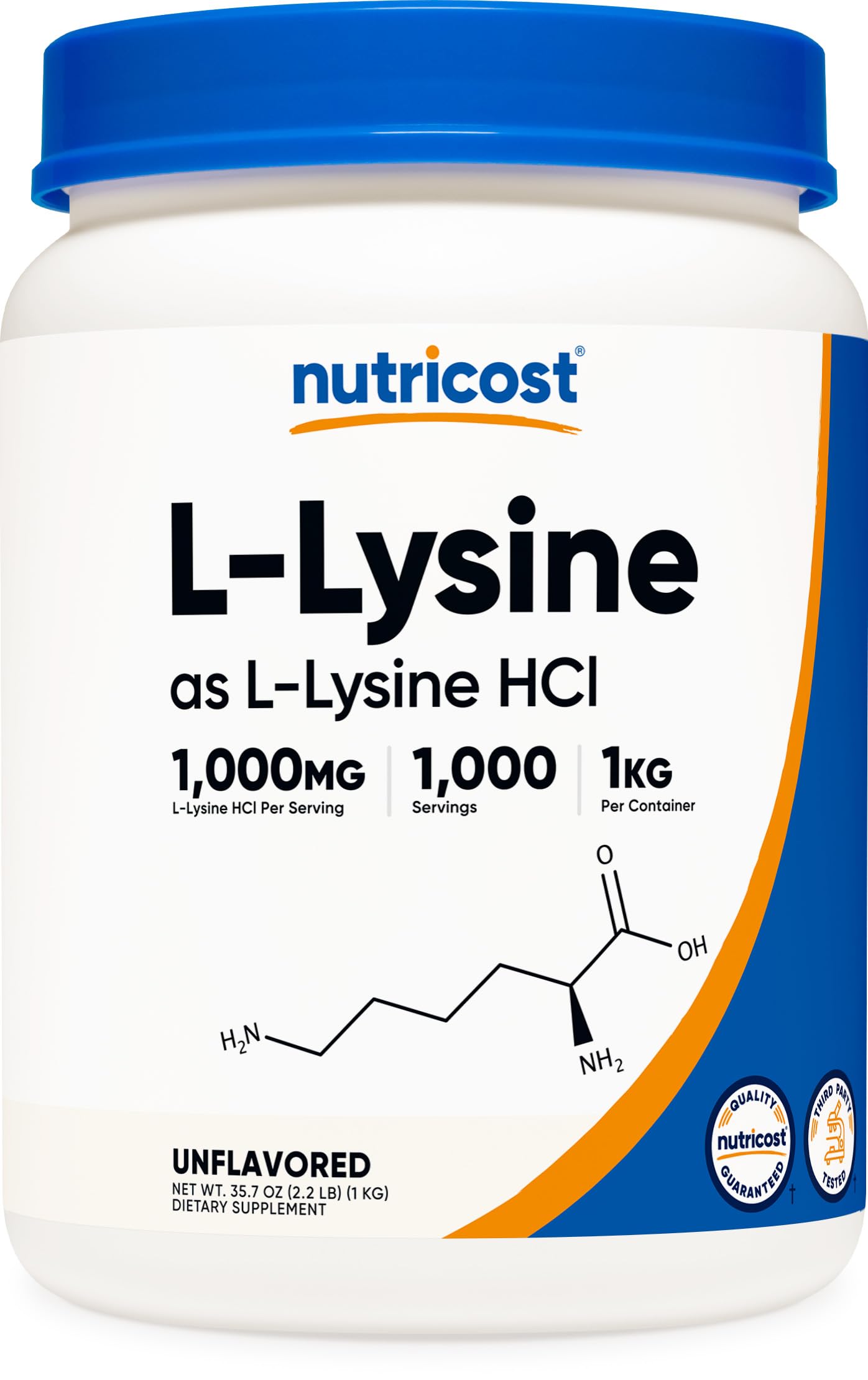 Nutricost L-Lysine Powder - Pure L-Lysine, Non-Gmo, Gluten Free