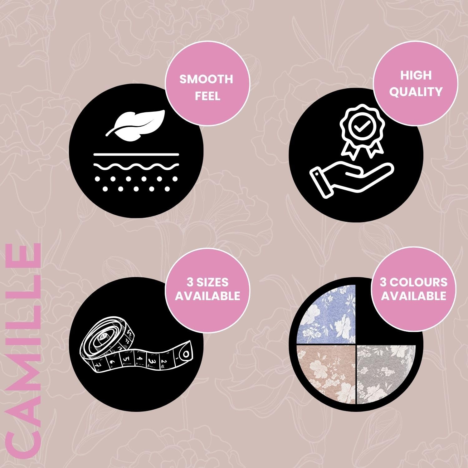 Camille Jolie Chemise de Nuit Florale pour Femme – Robe de Nuit légère sans Manches – Vêtements de Nuit Confortables et Respirants avec Patte de Boutonnage