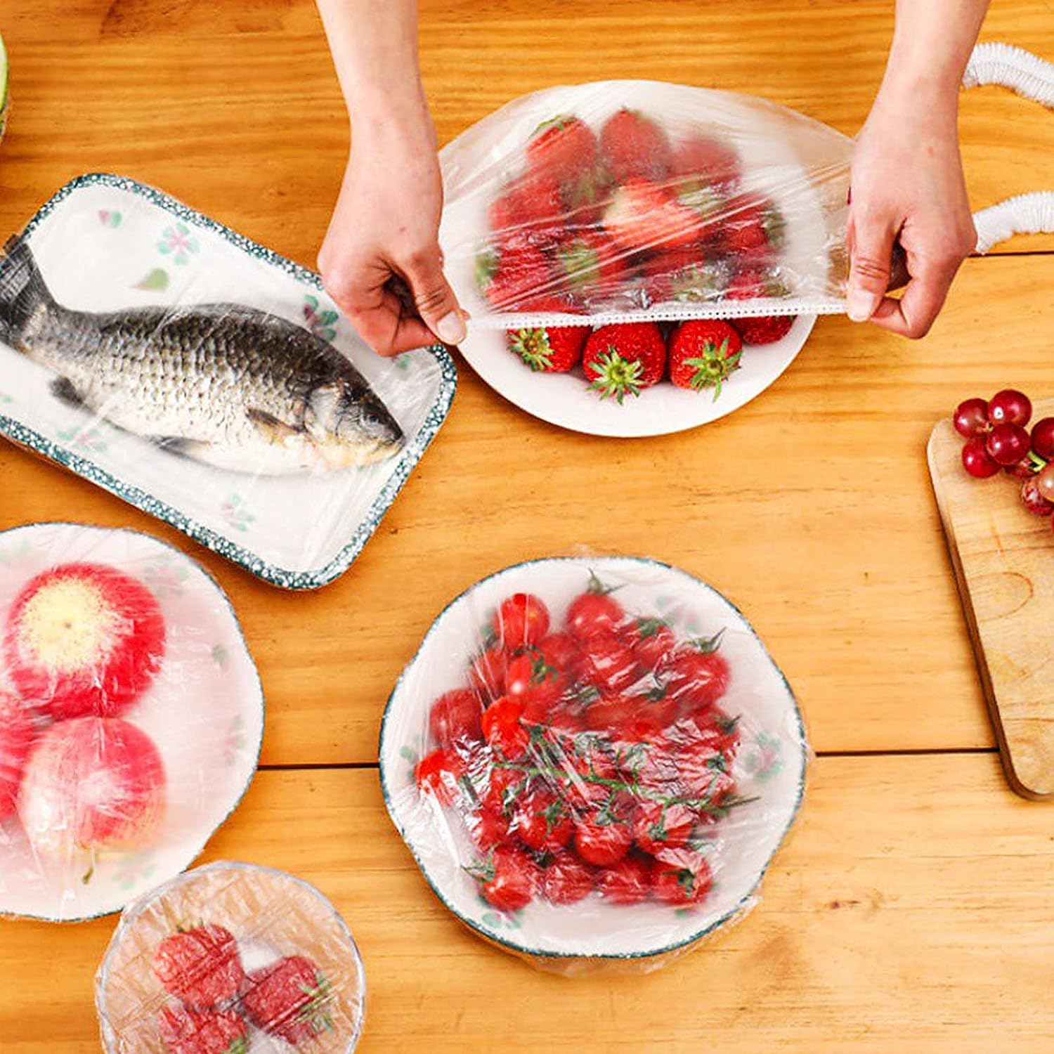 Lot De 200 Couvercles De Conservation Réutilisables Pour Aliments Frais Et Transparents~p146451056