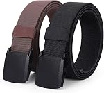 Mens Elastic Stretch Belt Military Tactical Web Belts 2 Pack Nylon Belt for Work