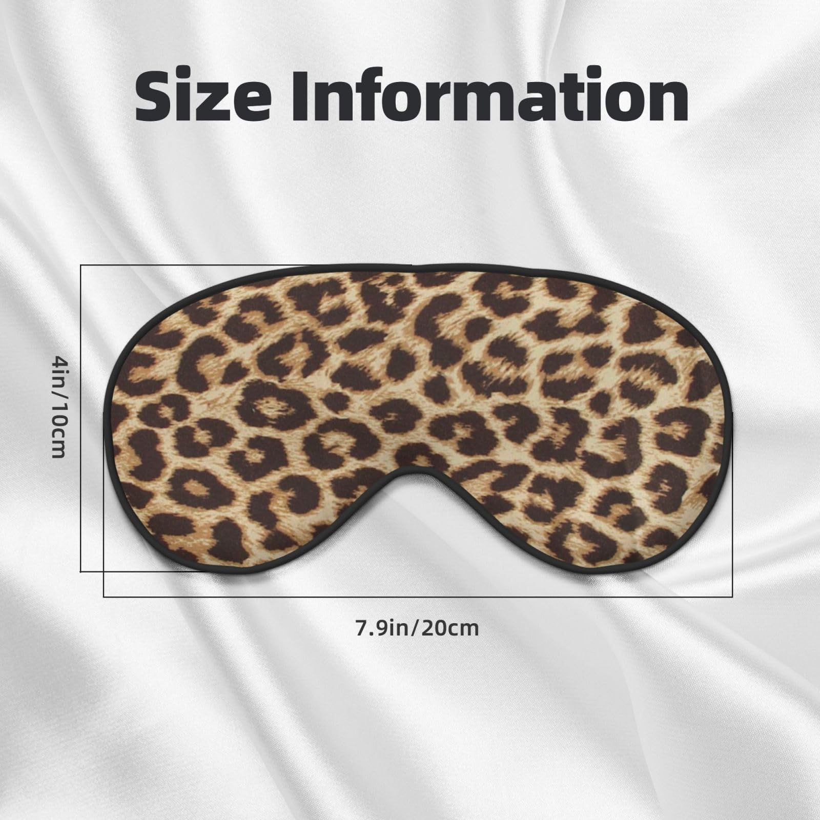 Mascherina per dormire con stampa leopardata, per donne e uomini, morbida e confortevole, con cinghia regolabile, per viaggi, yoga, pisolino