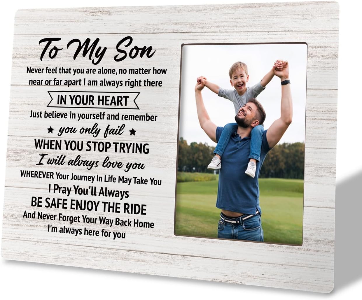 Gift for Son, Wooden Picture Frame Gift, Son Photo Frame