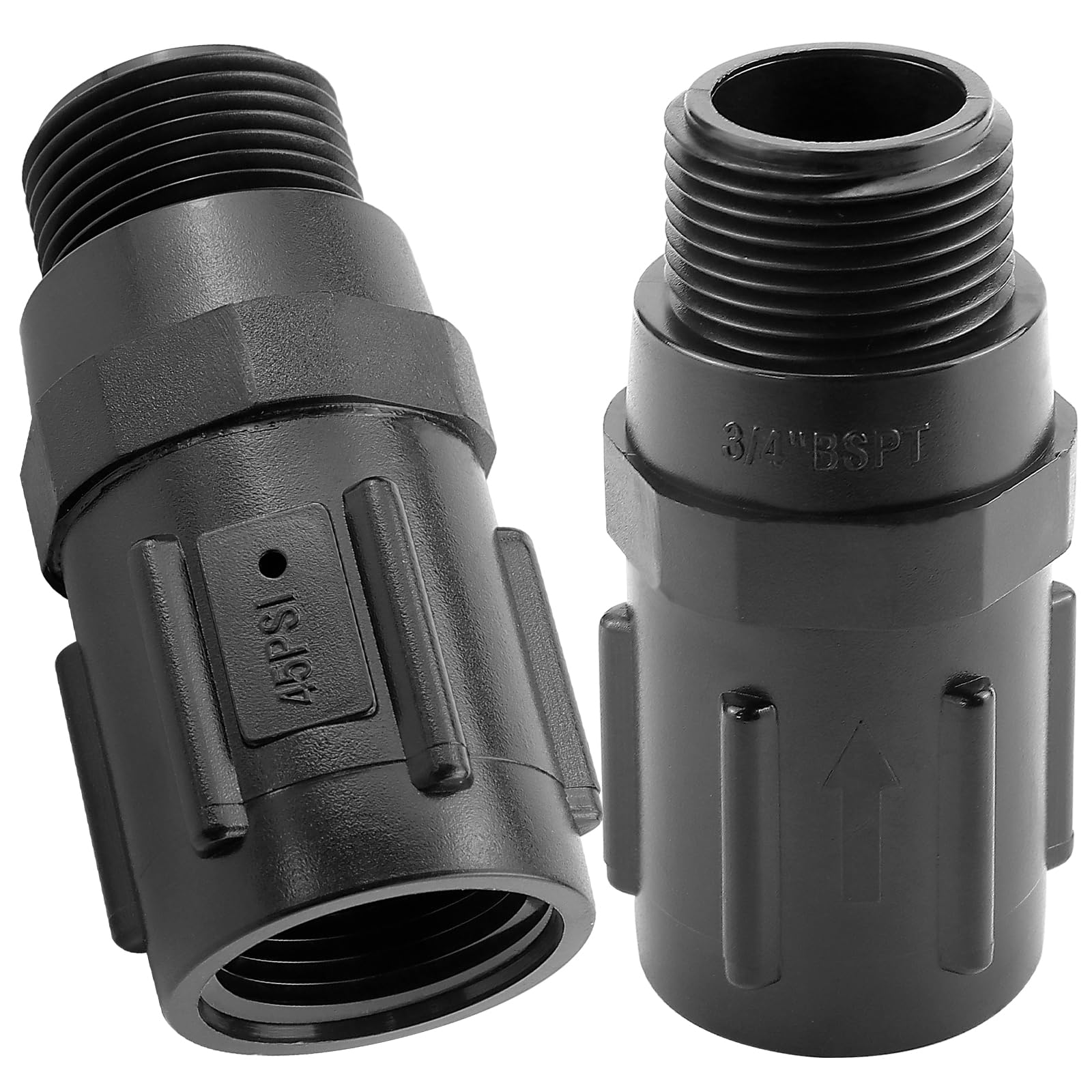 Réducteur de pression d'irrigation goutte à goutte 45 psi noir, matériel arrosage jardin 1,9 cm