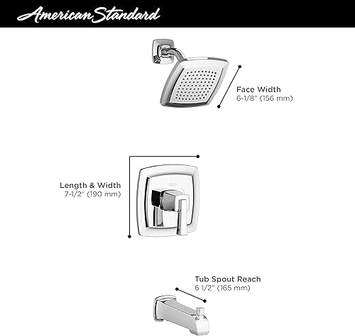 Miniatura 7 de American Standard TU353507.295 Townsend - Kit de molduras de ducha en níquel cepillado con válvula de flash