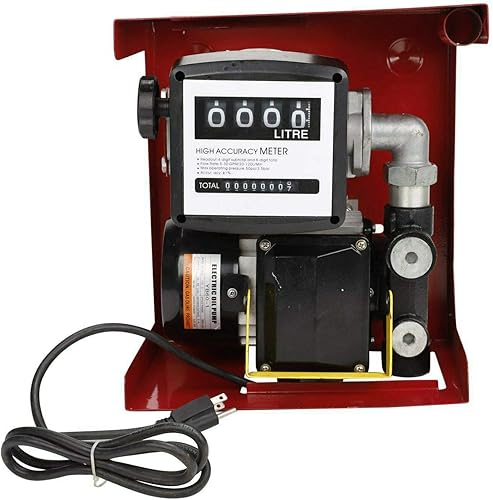 Miniatura 7 de SUPERFASTRACING Bomba eléctrica de transferencia de combustible de aceite diesel de 110 V con metro Juego de boquillas de manguera de 13 pies