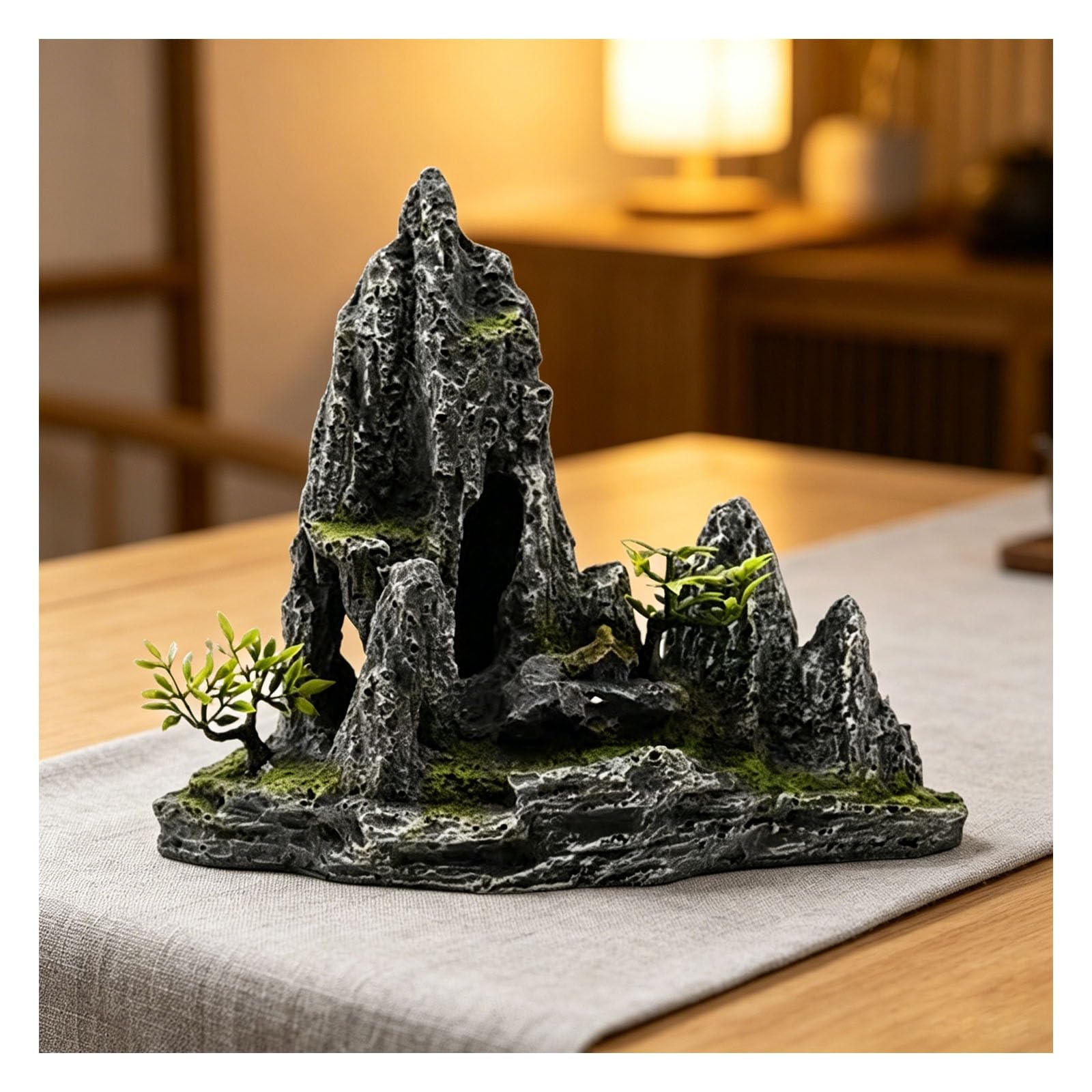 Adorno de Resina de Paisaje de Roca de Acuario, decoración de Roca de Acuario | Accesorios reutilizables impermeables del paisaje de la cueva de piedra for los acuarios de los jardines