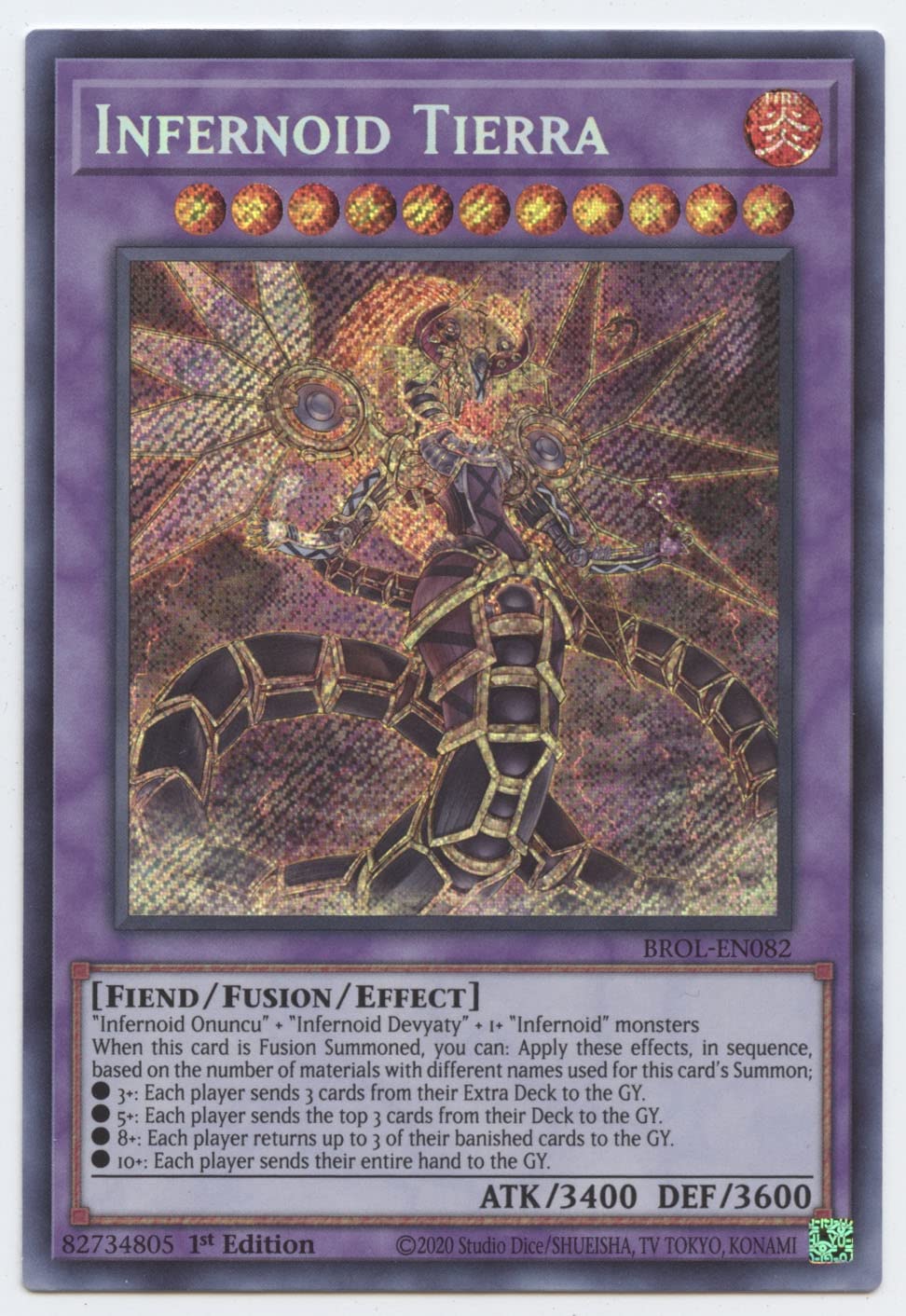 Amazon.com: Infernoid Tierra - BROL-EN082 - Secret Rare - 1st