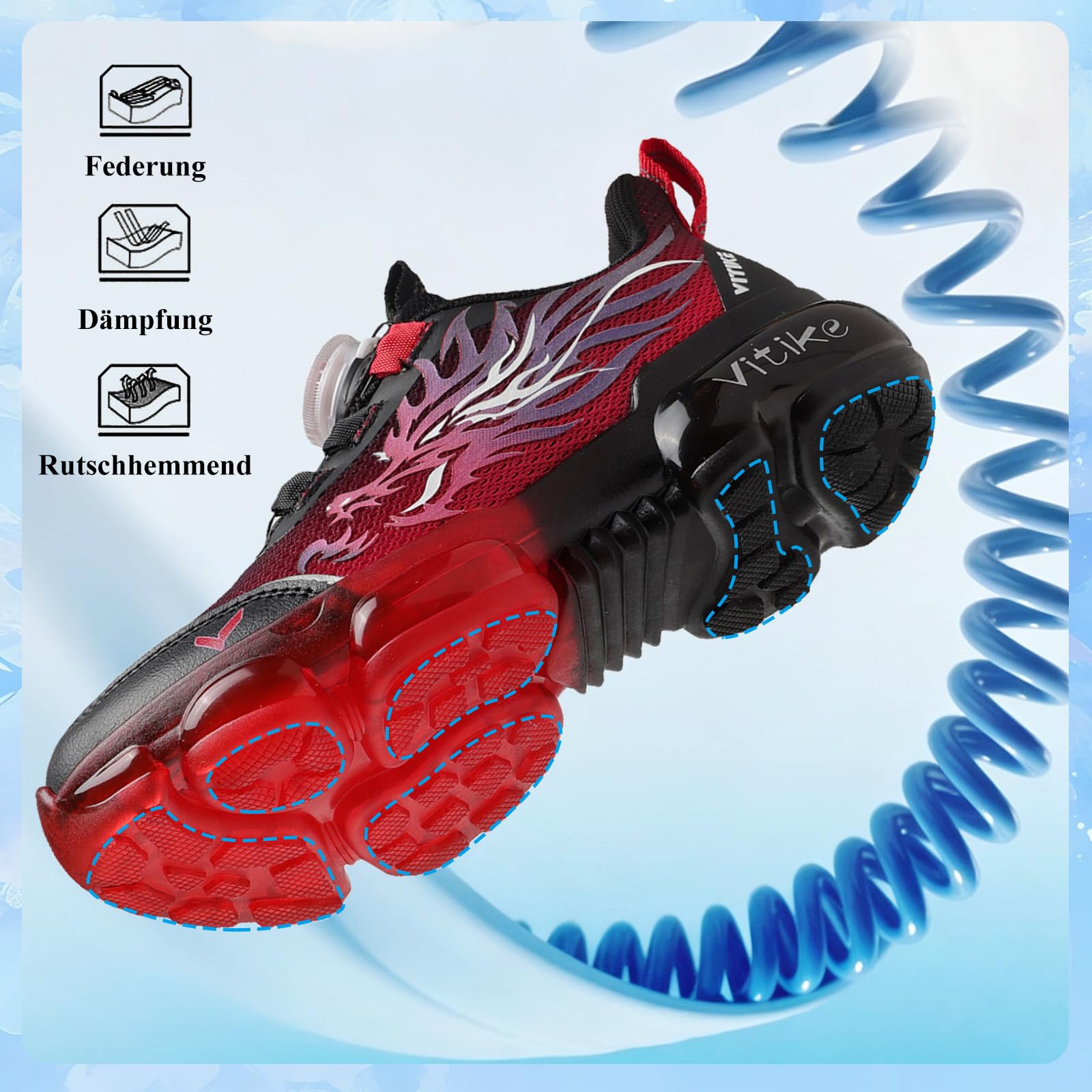 Unisex Kinder Sneaker Jungen Turnschuhe Mädchen Sportschuhe | Kinderschuhe mit Drehverschluss, Atmungsaktiv, Leicht, Dämpfend, Outdoor, Schule, Laufschuhe, Hallenschuhe