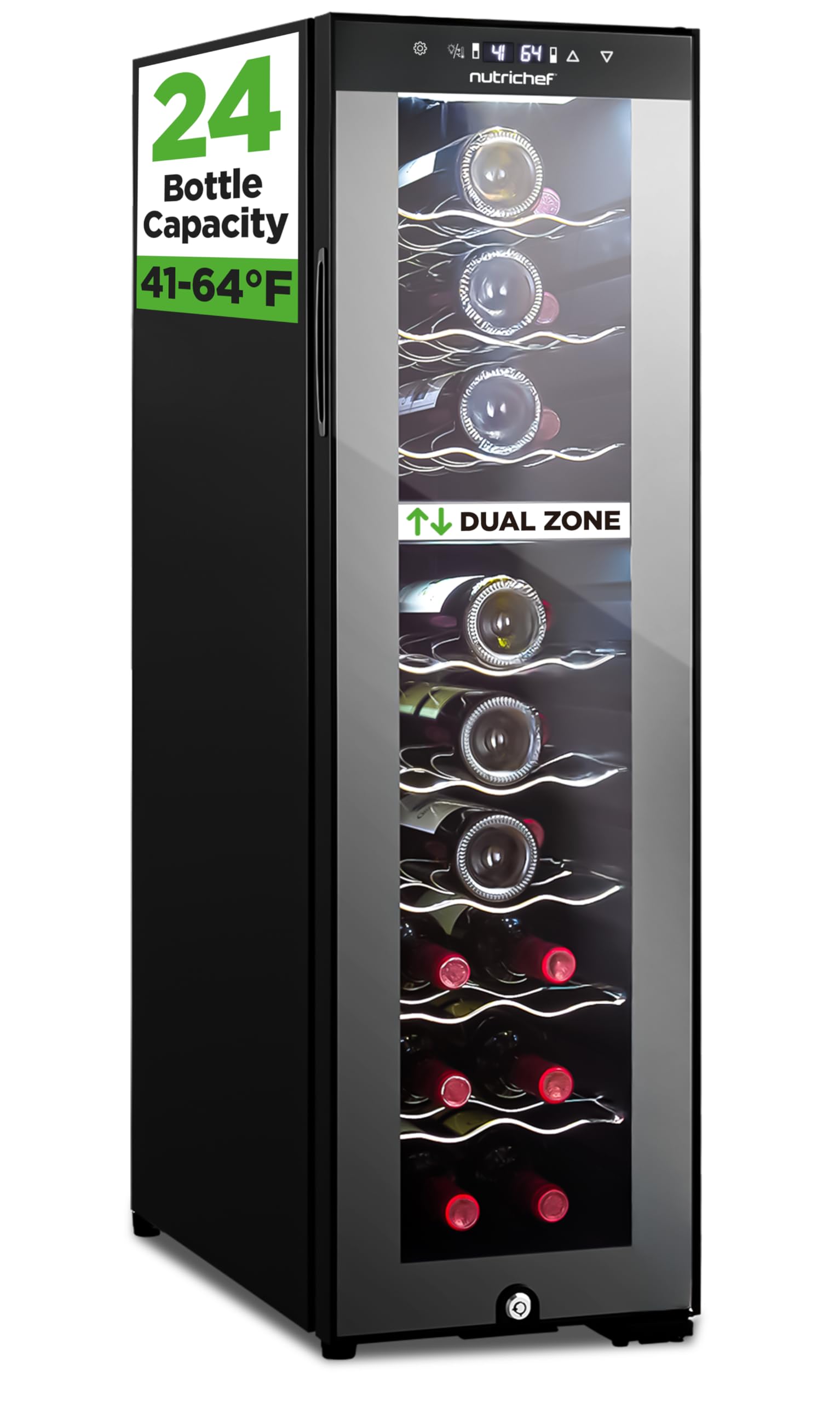 NutriChef PKCWCDS245.5 2.7 cu ft Wine Cooler Black