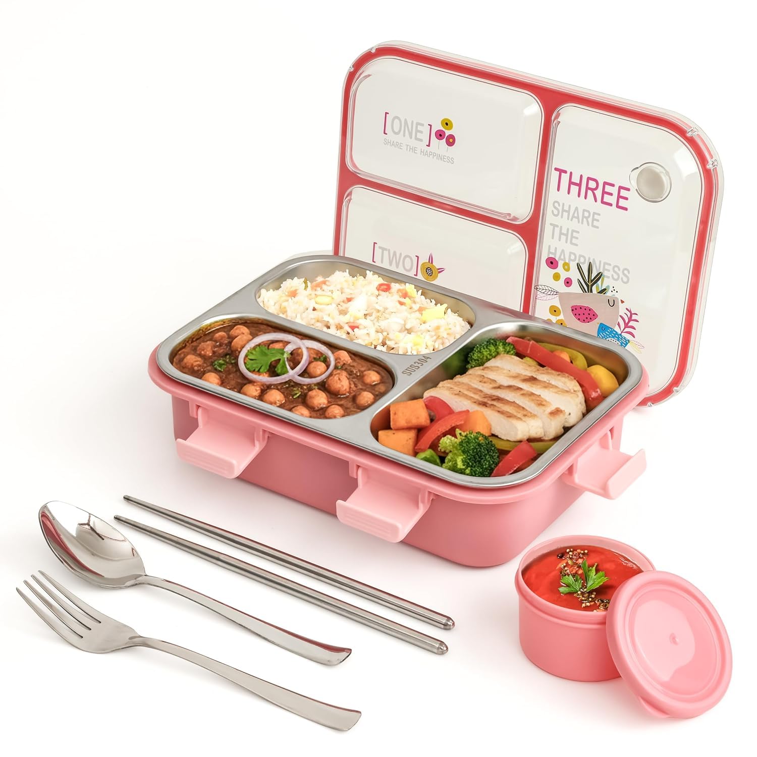 Dinosaur Lunch Box - Leak-Proof Stainless Steel Tiffin -10
