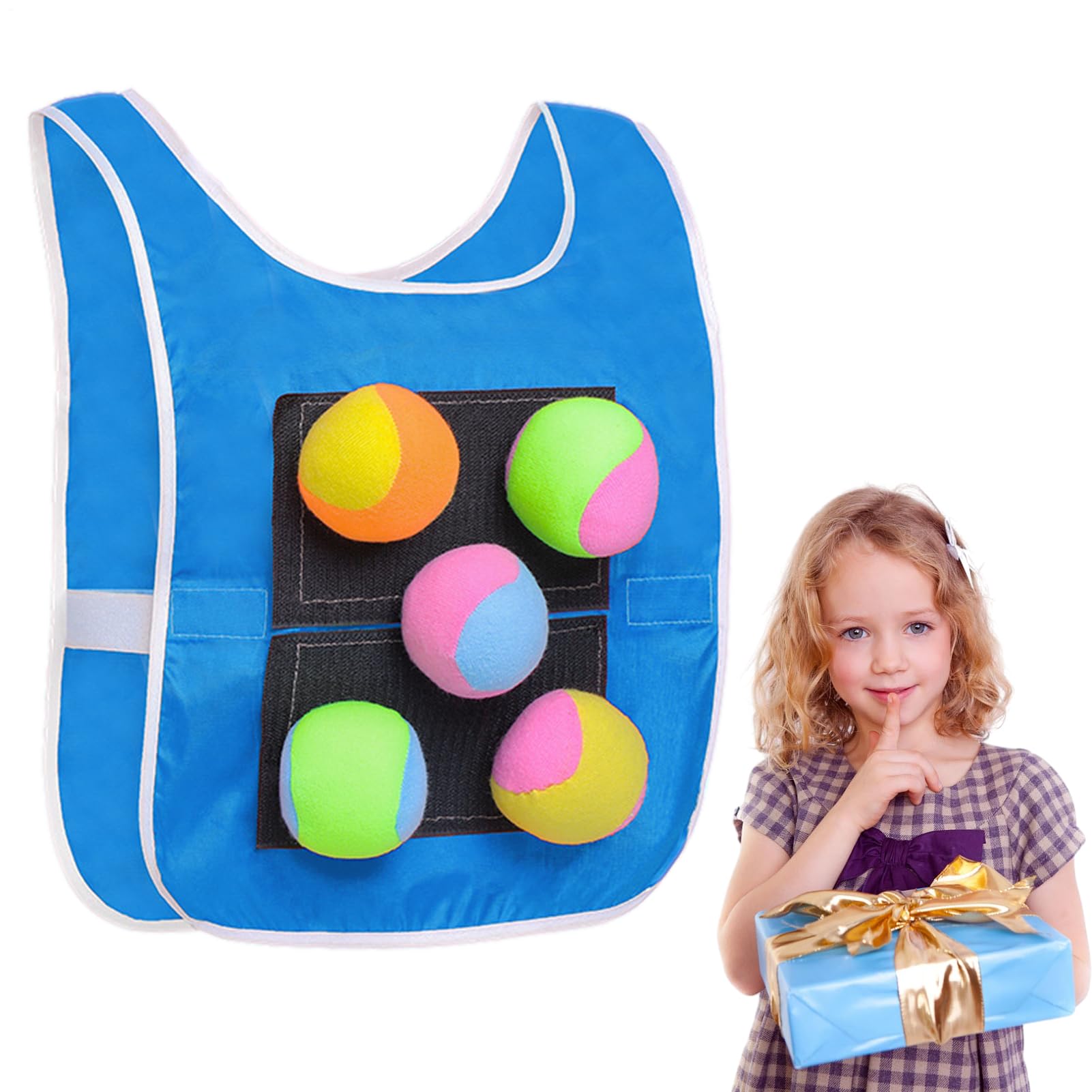 Generico Stick Ball Glet - Fabric morbido, gilet Dodgeball da gioco, set di giochi interattivi | Include 5 palle morbide per il gioco di cattura, perfette per in famiglia all'aperto