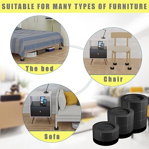 Miniatura 5 de DCWGAQ, Elevadores de cama de 2 pulgadas, elevador redondo para muebles, altura de elevación de muebles doble ajustable de 2 pulgadas, soporta hasta