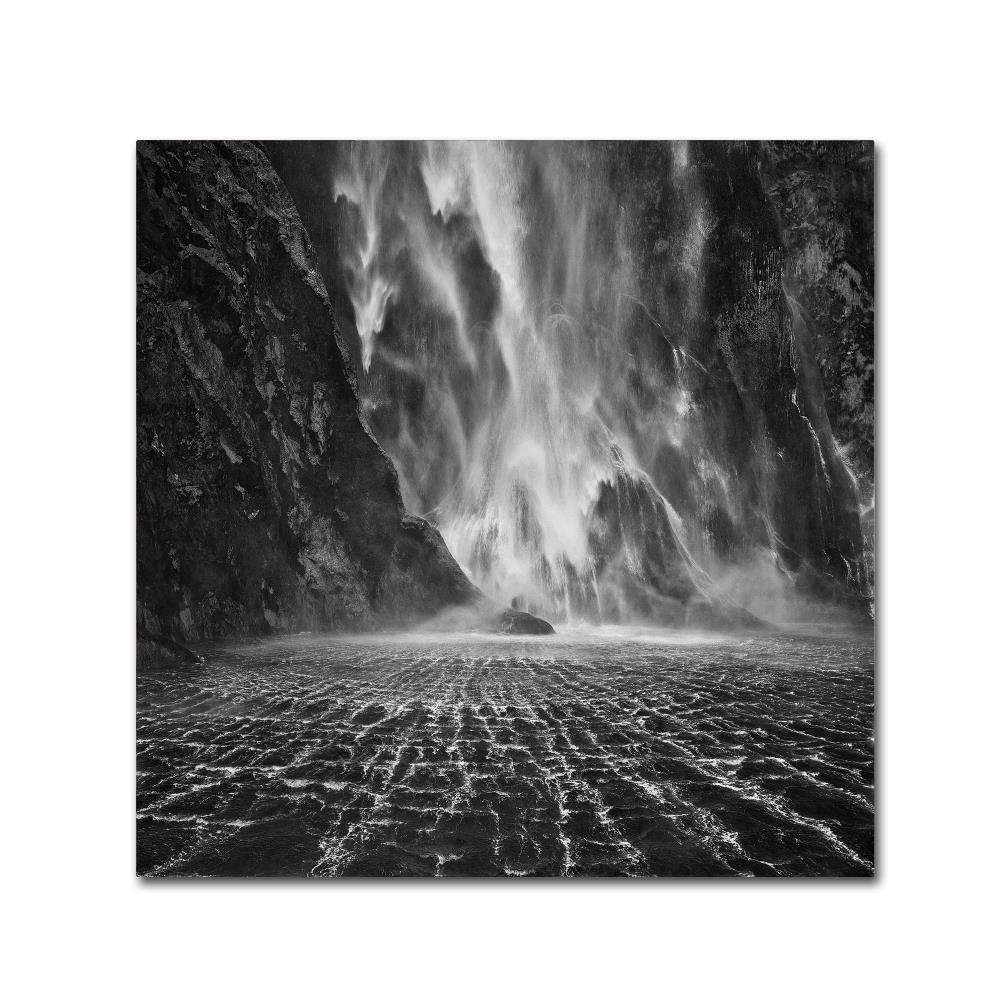 Milford Sound Waterfalls by Yan Zhang, 18x18-Inch Canvas Wall Art