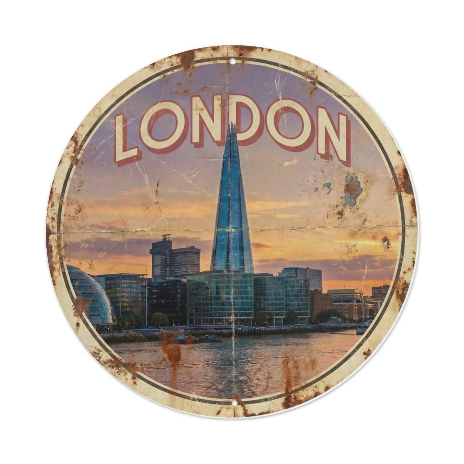 Fqcyn Style Vintage Travel British Shard Modern Metal Tin Sign