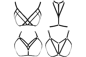 4Pcs Women's Strappy Cage Bra: Amplify Your Allure