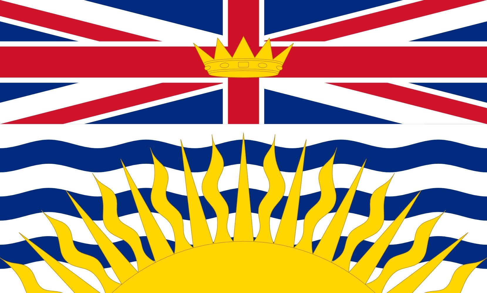 Drapeau Colombie Britannique finition paysage 1.35m² haute résistance
