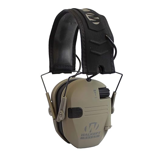 Walker's Razor Slim Electronic Shooting Hearing Protection Muff (Sound Amplification and Suppression) with Protective Case