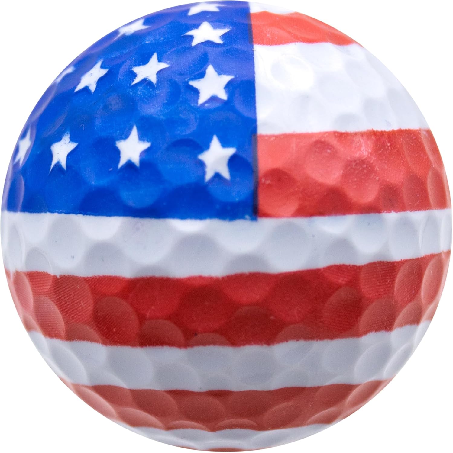 GBM USA Flag Golf Balls – Full Wrap American Flag Design Golf Balls for Patriotic Tournaments, 4th of July Events, League Play, 12-Pack