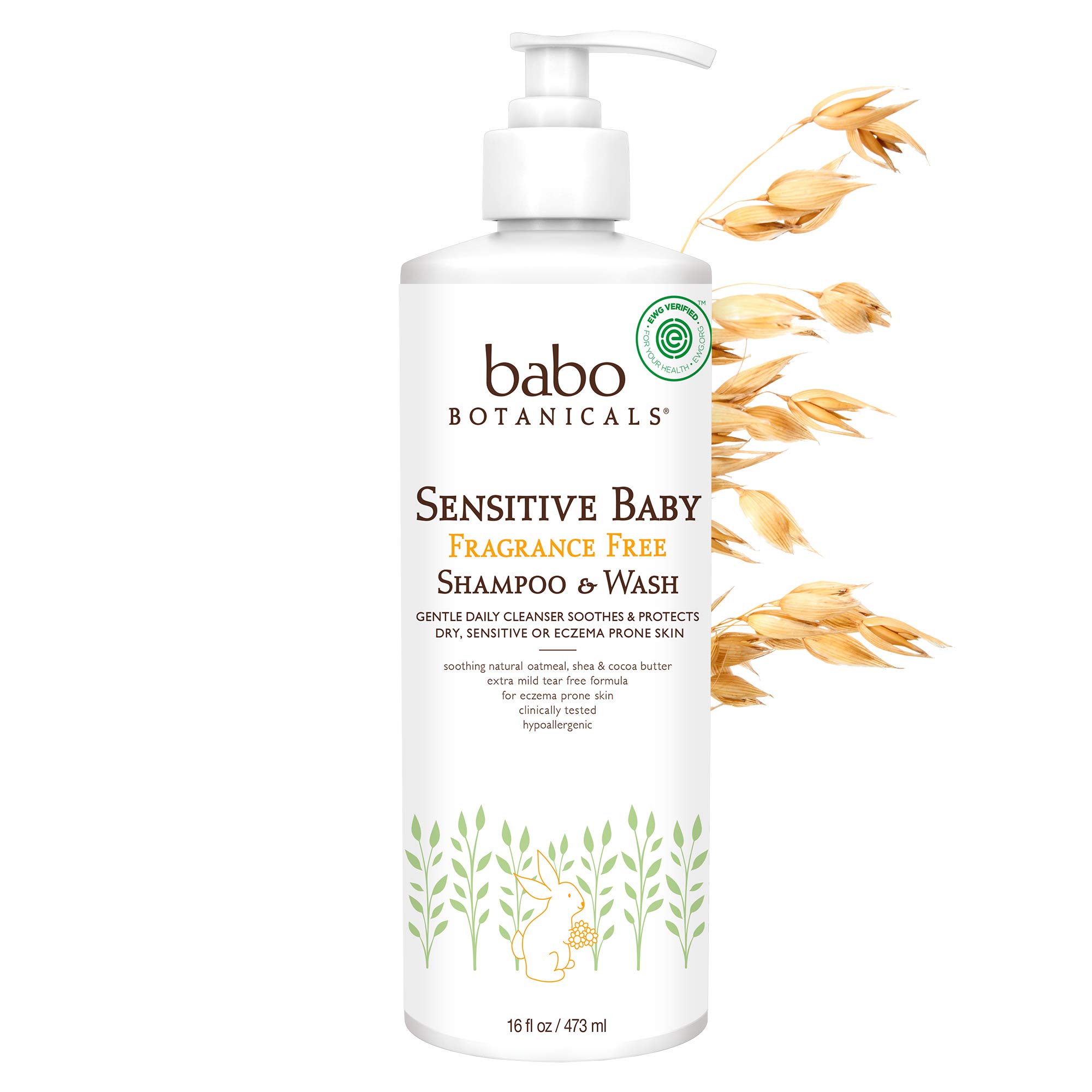 Buy Babo Botanicals Sensitive Baby FragranceFree 2in1 Shampoo & Wash