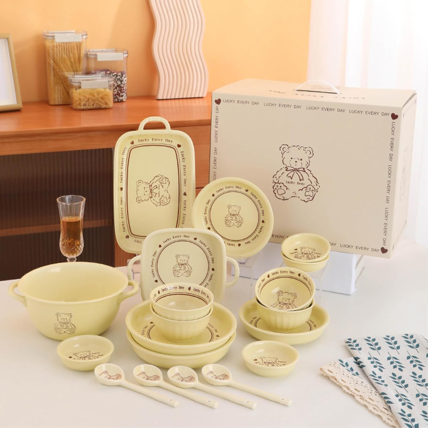 Cartoon bear household creative tableware simple personality ceramics -7.25 inch bowl