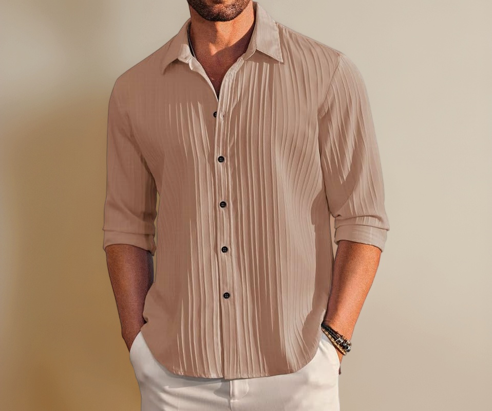 DEELMO Men's Casual Linen Shirt - Image 1