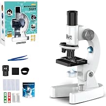 Up to 4800X Zoom Microscope for Children High Magnification Biological Science Educational Microscope with Films and Samples