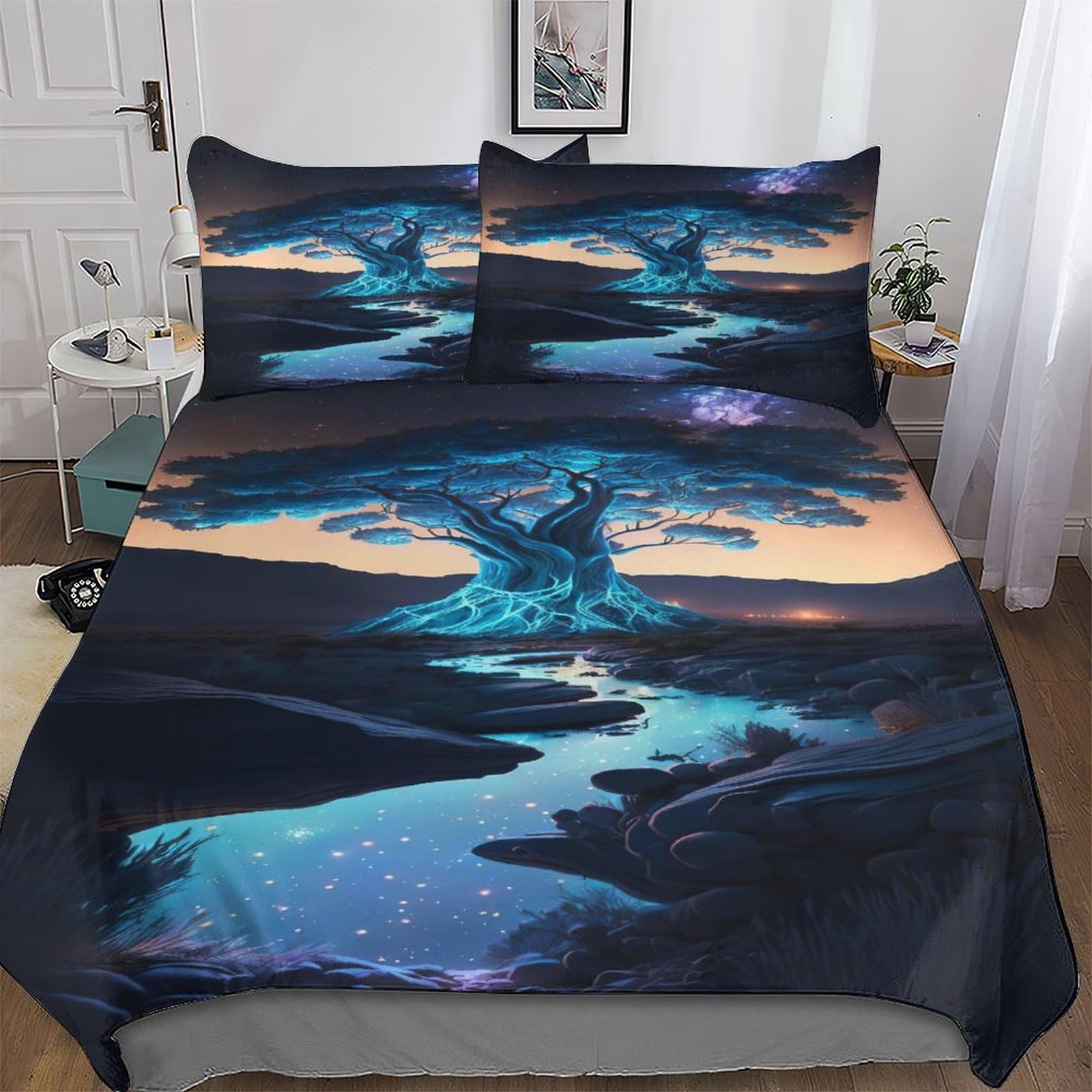 Housse de couette King Arbre de Vie 220x240 hypoallergénique pour un sommeil paisible