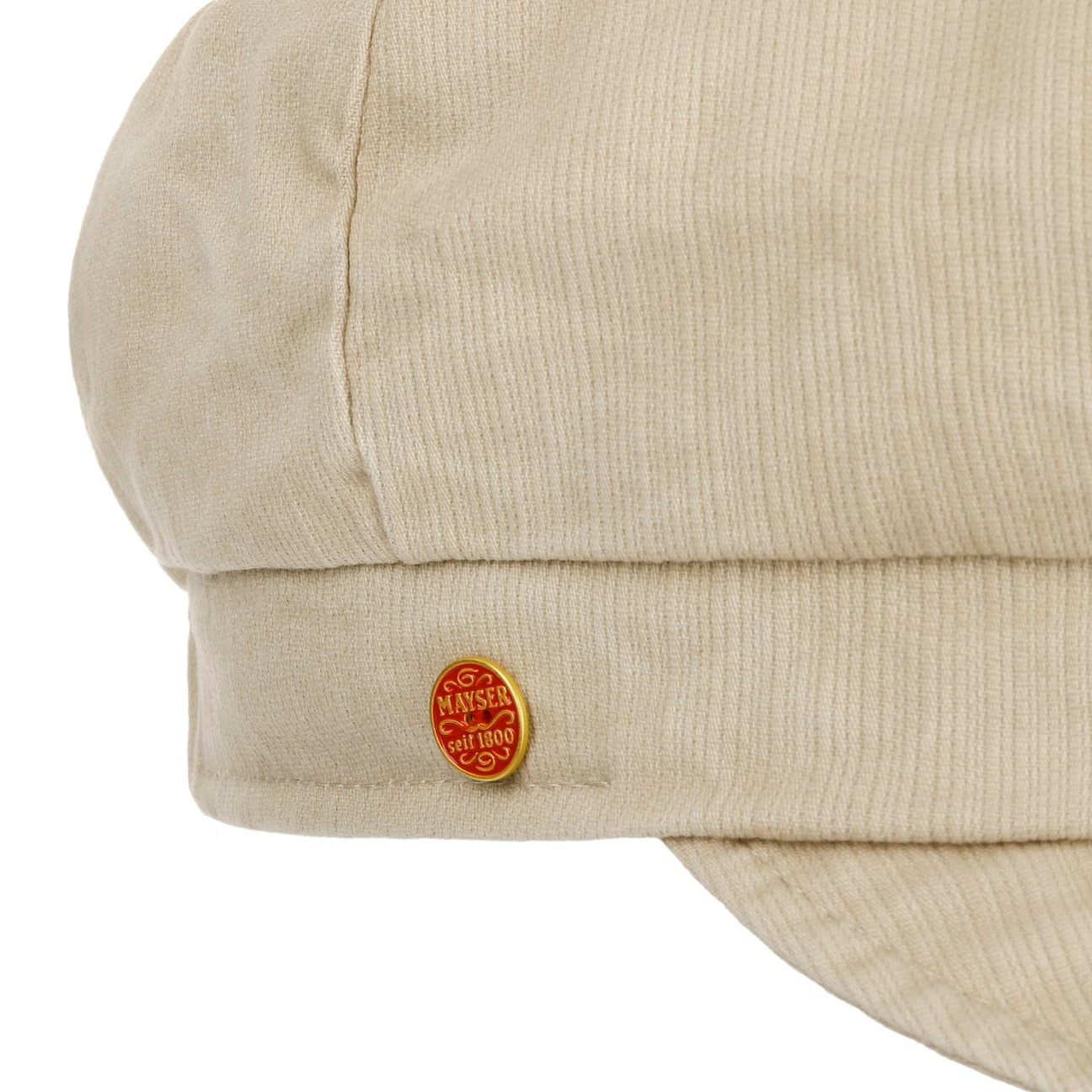 Mayser Czapka Newsboy AlexaKobiety - Made in the EU z daszkiem przeciwsloneczna bawełniana baker boy Lato wiosna-lato - One Size beżowy