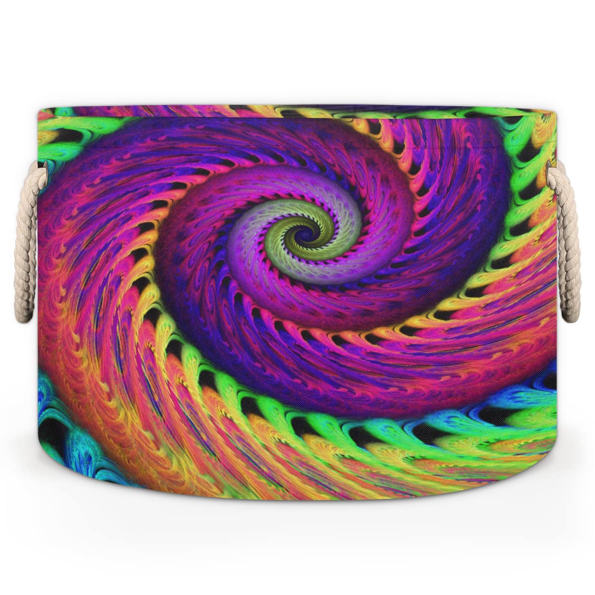 OKCELL-Multicolored Psychedelic Spiral-Kids Big Easter Bunny Basket-Rabbit Buckets Gifts For Easter Eggs Goodie Candy Party, Easter Gifts For Boys Girls