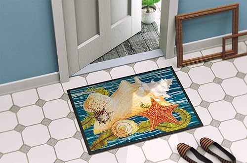 Miniatura 4 de Caroline's Treasures PRS4057MAT Conch Starfish and Cockle II Doormat 18x27 Front Door Mat Indoor Outdoor Rugs for Entryway, Non Slip Washable Low