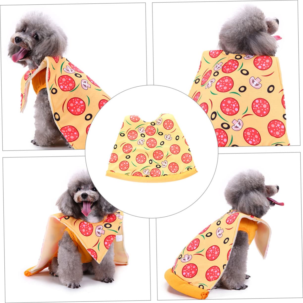 BESPORTBLE 3piezas Mascotas Disfraz De Halloween Ropa para Perros y Gatos Diseño De Pizza para Fiestas y Celebraciones Traje Cómodo y Atractivo para Mascotas Pequeñas