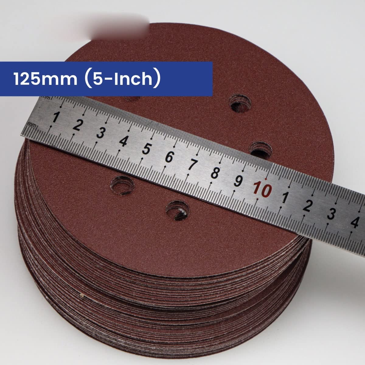 100 pezzi 125 mm (5 pollici) dischi abrasivi a 8 fori carta abrasiva a secco in ossido di alluminio grana 60~2000(Color:2000-UltraFine)