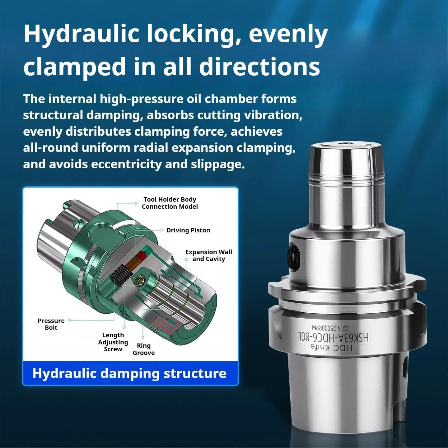 Portaherramientas hidráulico HSK HSK63A HSK100A HDC HYC