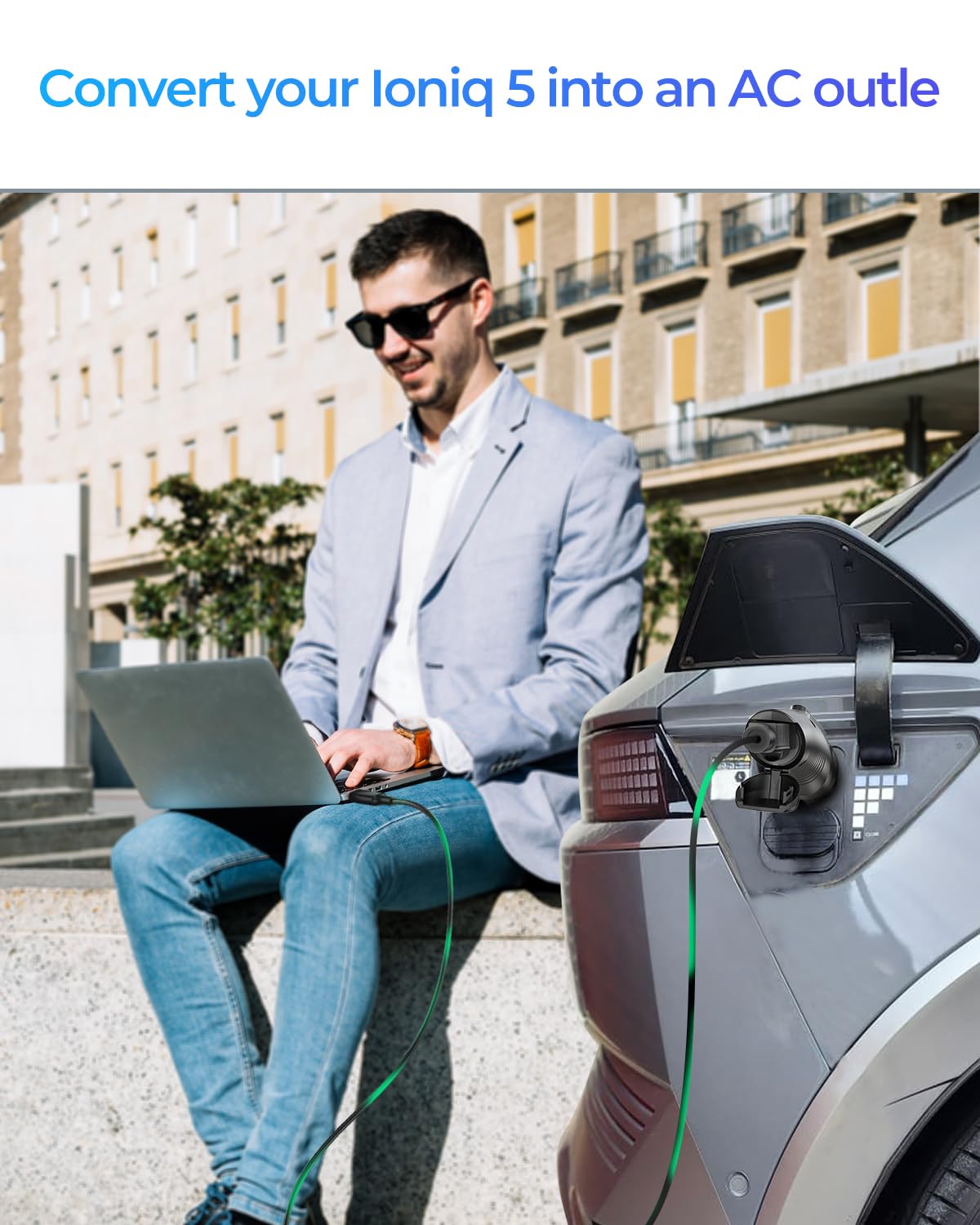 EVDANCE - Adattatore V2L compatibile con Hyundai Ioniq 5 e Ioniq 6, Kia EV6 da 15 Amp da veicolo a adattatore di ricarica per esterni