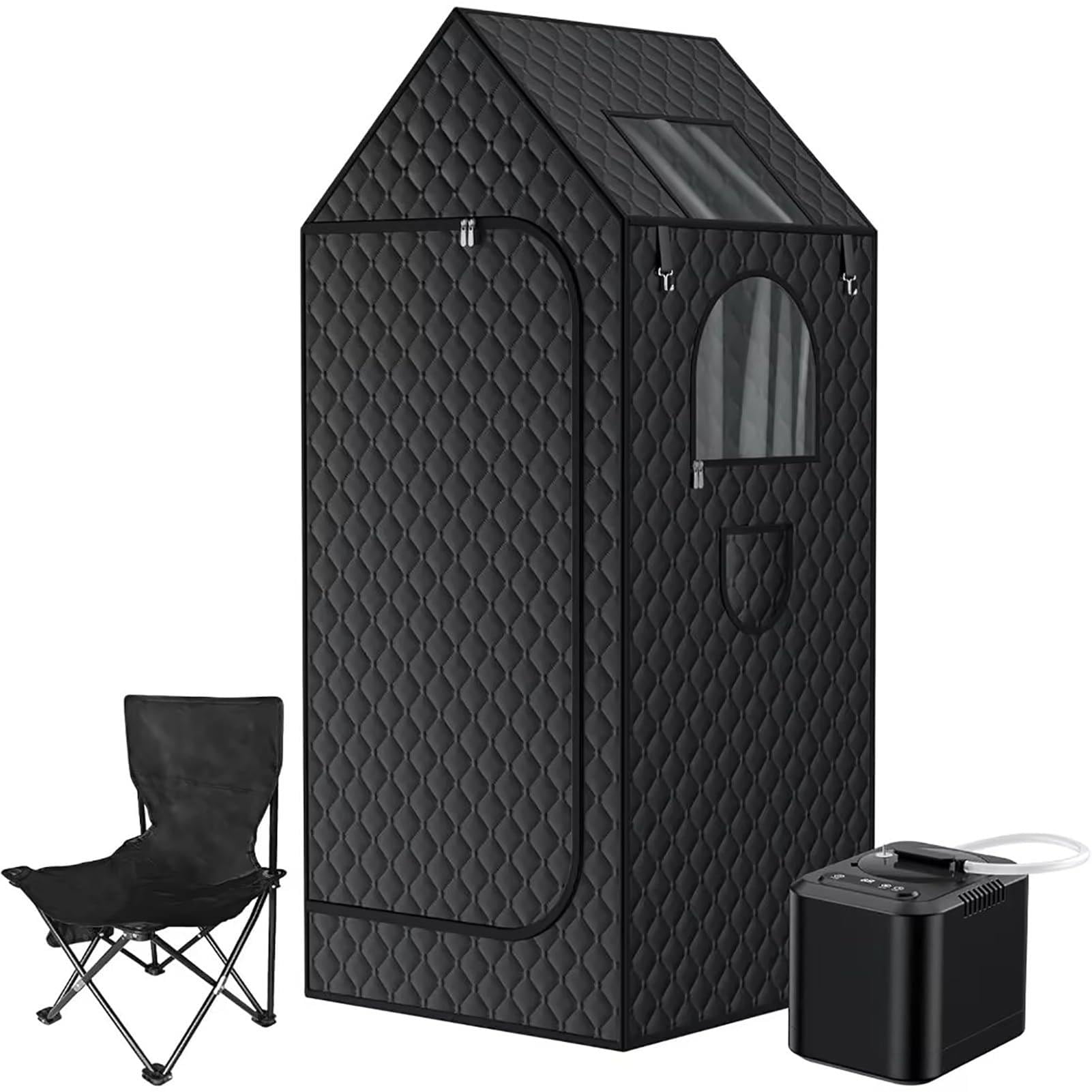 Tragbare Ganzkörpersaunabox, 1000 W Dampfsaunazelt Für Privatgebrauch Mit 3-L-Dampfgerät, 9 Temperaturstufen, Für Spa, Drinnen, Draußen, Fitnessstudio
