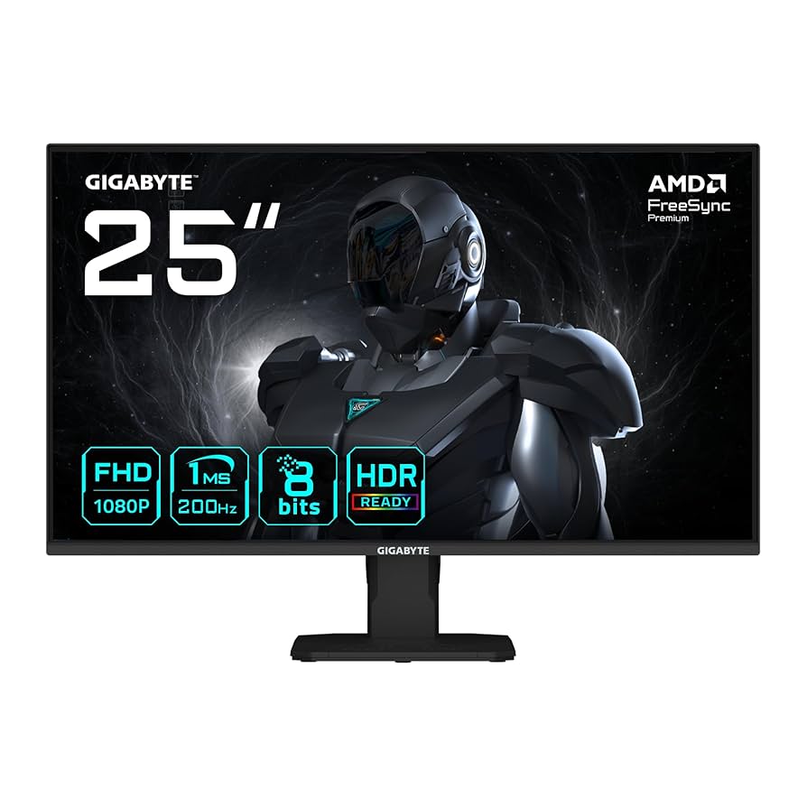 GIGABYTE GS25F2 200HZ ゲーミングモニター Monitor Gamer Gigabyte GS25F2, 24.5 Pol, IPS, FHD, 1ms