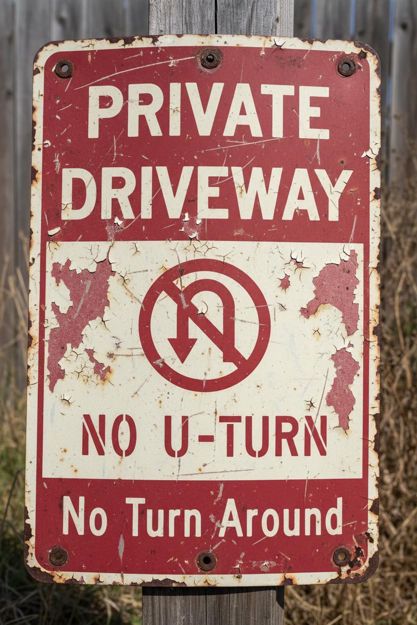 Wall Decor Private Drive No U-turn Turn Around Warning Caution Notice Aluminium Metal 8x12Inch Sign Plate Vintage Signs Aluminum Plates Printed