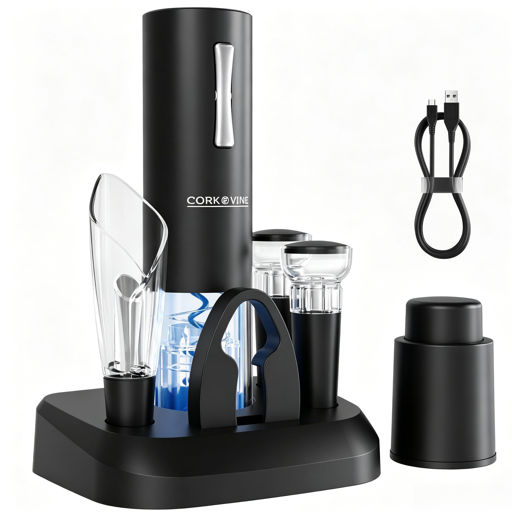 Tire-bouchon électrique automatique rechargeable 7 pièces