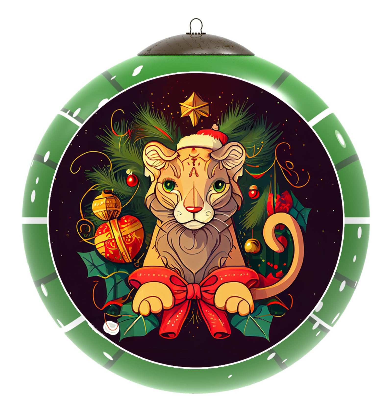 Inside Handcrafted Painted Glass Ornament with Premium Gift Box | Artistic Masterpiece - Lion G | Perfect as a Gift for Lovers of Fine Art by LiBien