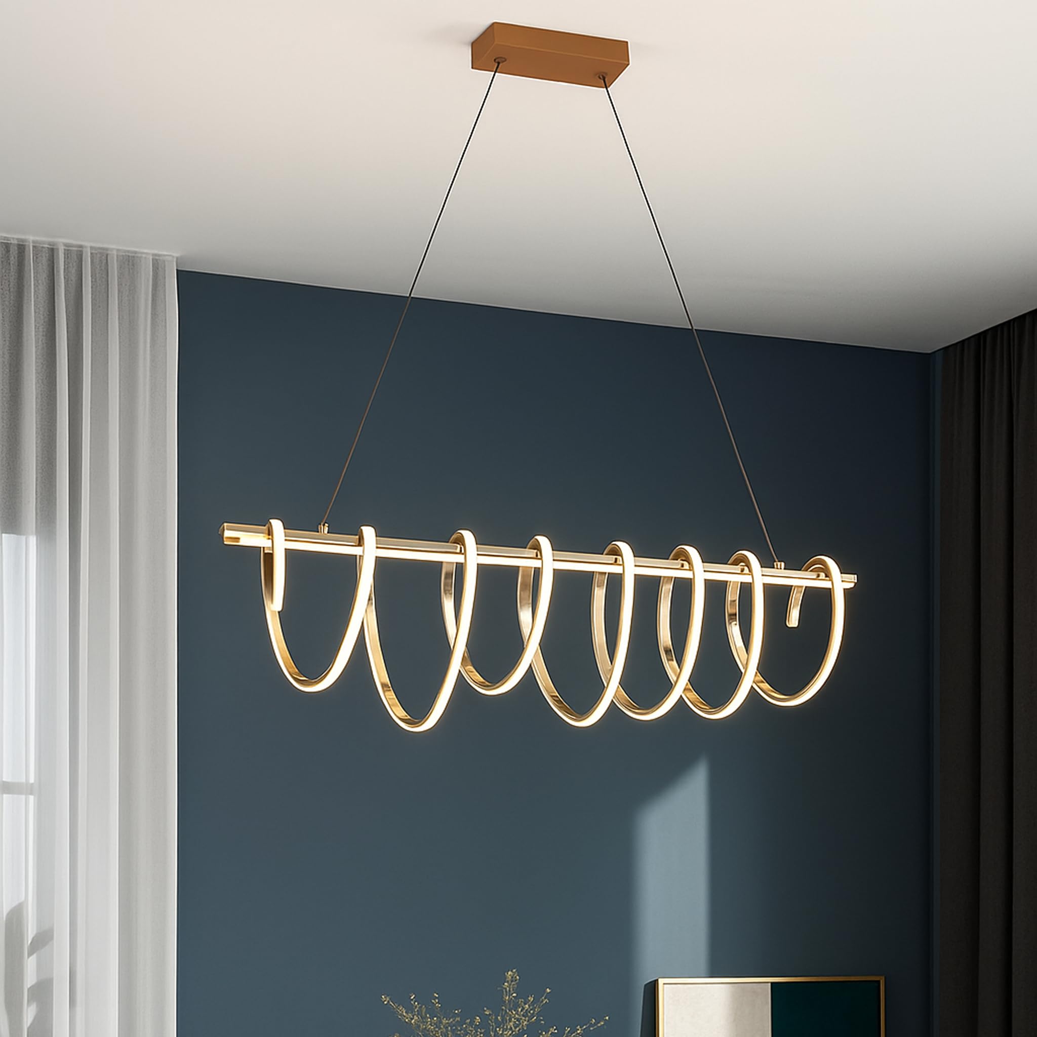 Black Pendant Lights - Classic Hanging Lights Set -9