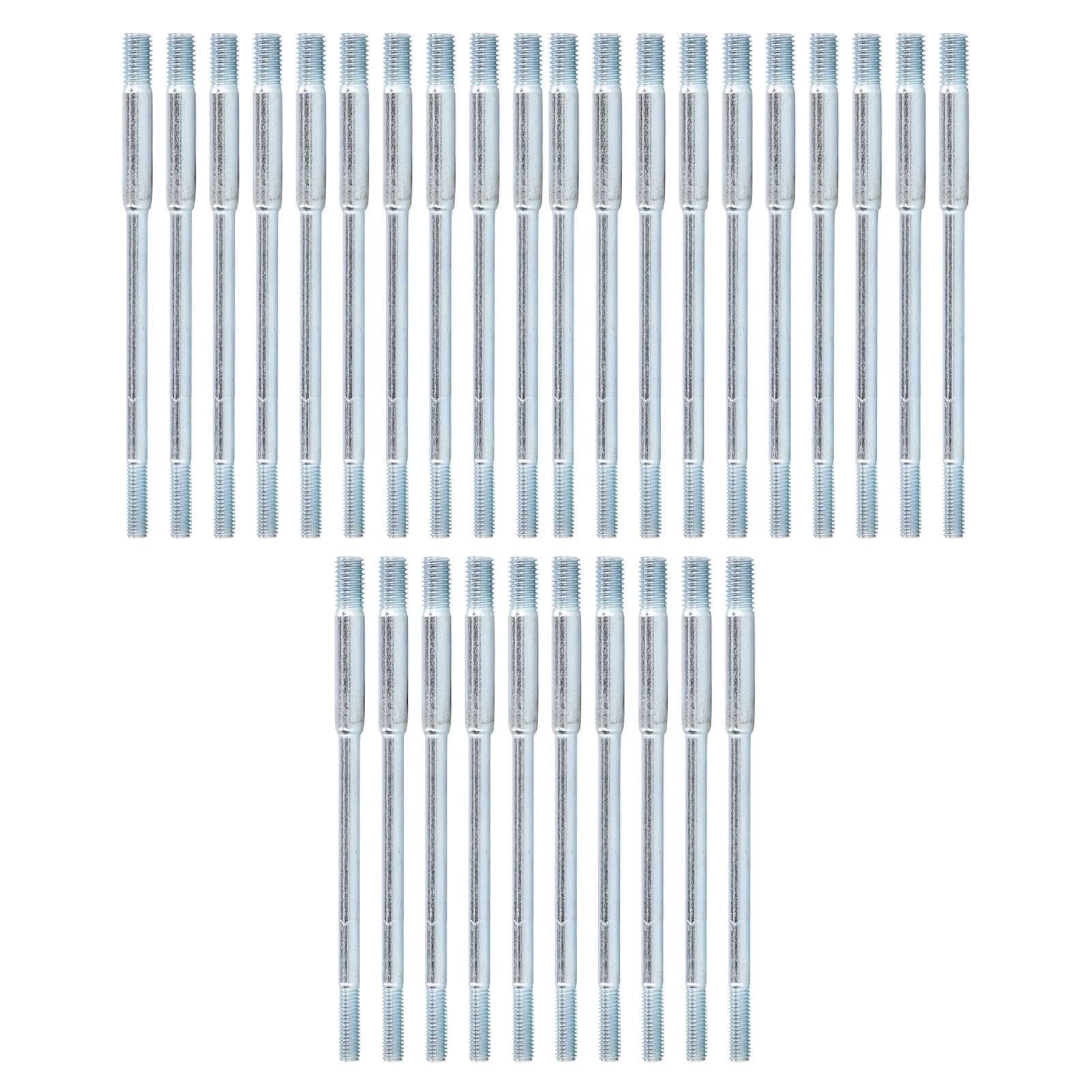 2 End Threaded Stud Screw 30Pcs Excellent Carbon Steel M6 Fine Workmanship Durable Stable Perfact Replacement for Gasoline Generator,Gasoline Pump,Micro Tillage Machine,Etc