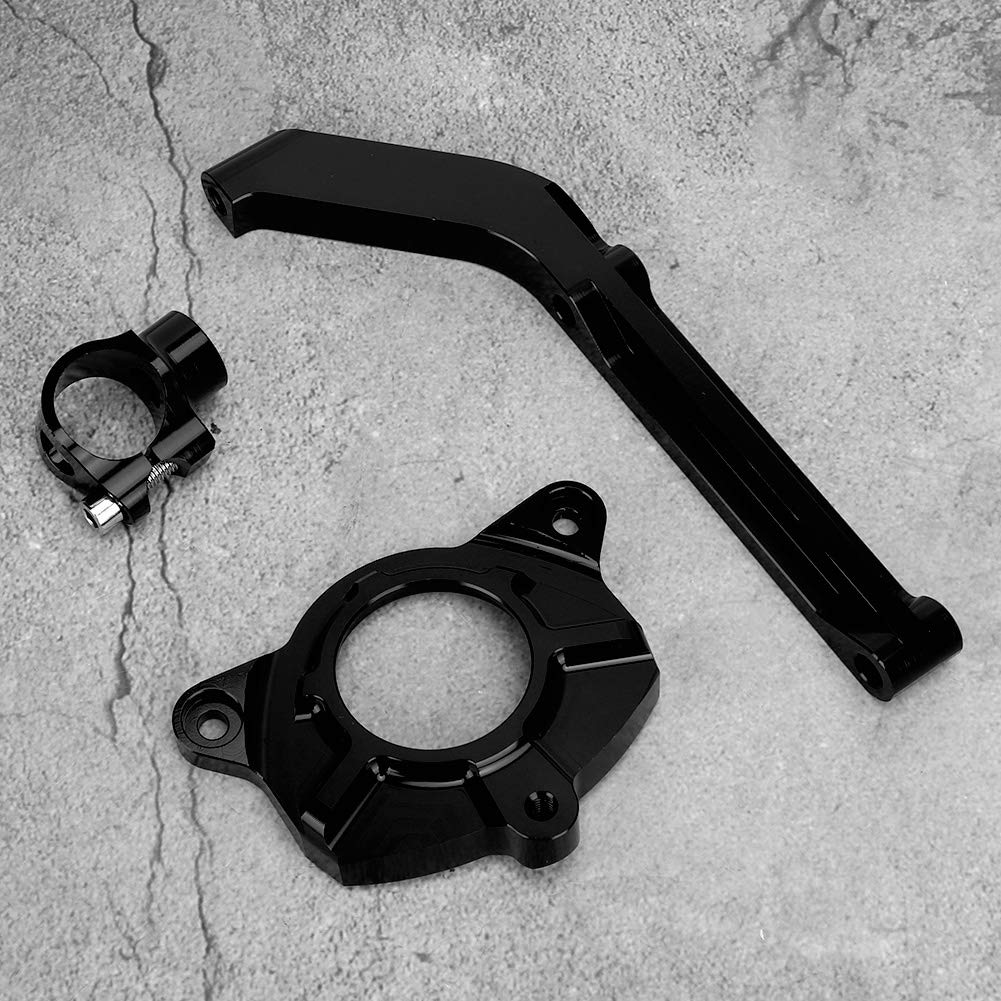 Wspornik montażowy stabilizatora amortyzatora układu kierowniczego motocykla Precyzyjny aluminiowy kęs obrabiany CNC Twardy anodyzowany czarny Zmniejsza drgania głowy Zwiększa