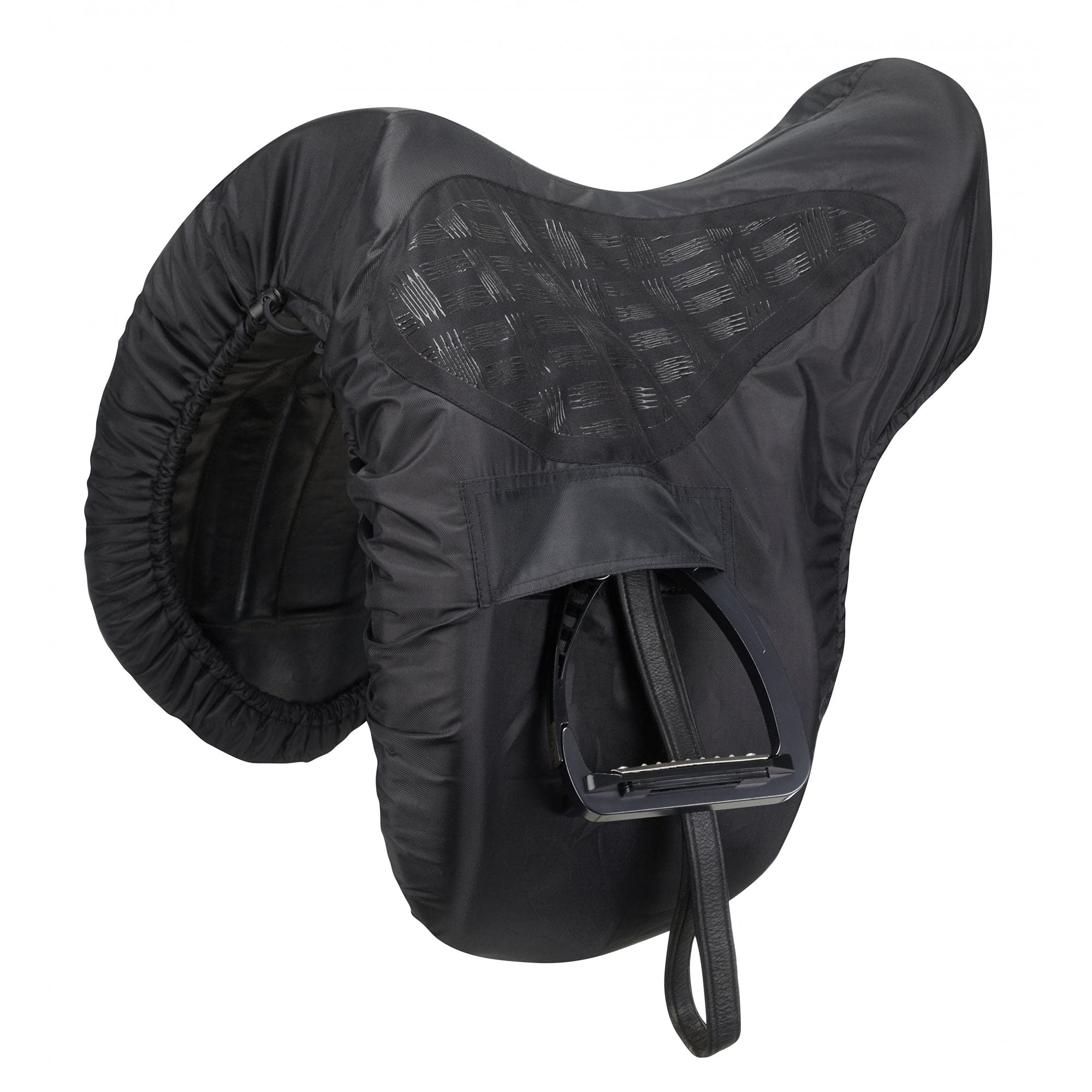 LeMieux ProKit Ride On - Funda para sillín de doma en color negro con asiento de agarre de silicona, exterior de poliéster impermeable, forro polar, color negro